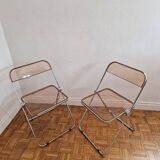 Pair of vintage Plia design chairs by G. Pipette for Castelli from the 60s