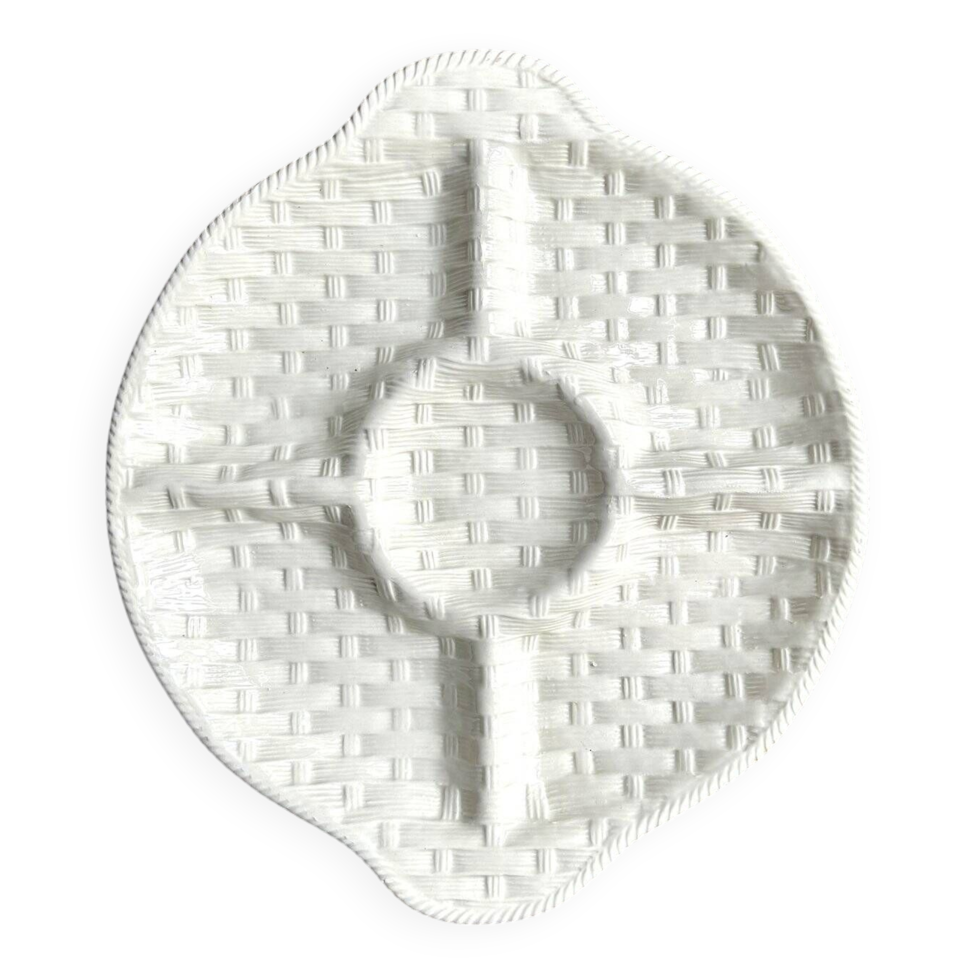 Italian woven earthenware compartment dish