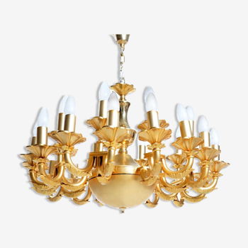 24 light oriental chandallier, brass, iran 1950s