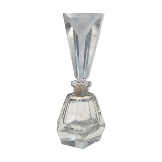 Art Deco perfume bottle in Czechoslovakian cut crystal