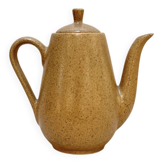 Coffee maker teapot in beige stoneware vintage 1960 1970 modernist minimalist Scandinavian