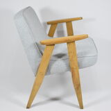 Original restored 366 armchair, 1960s icon, oak wood, blue