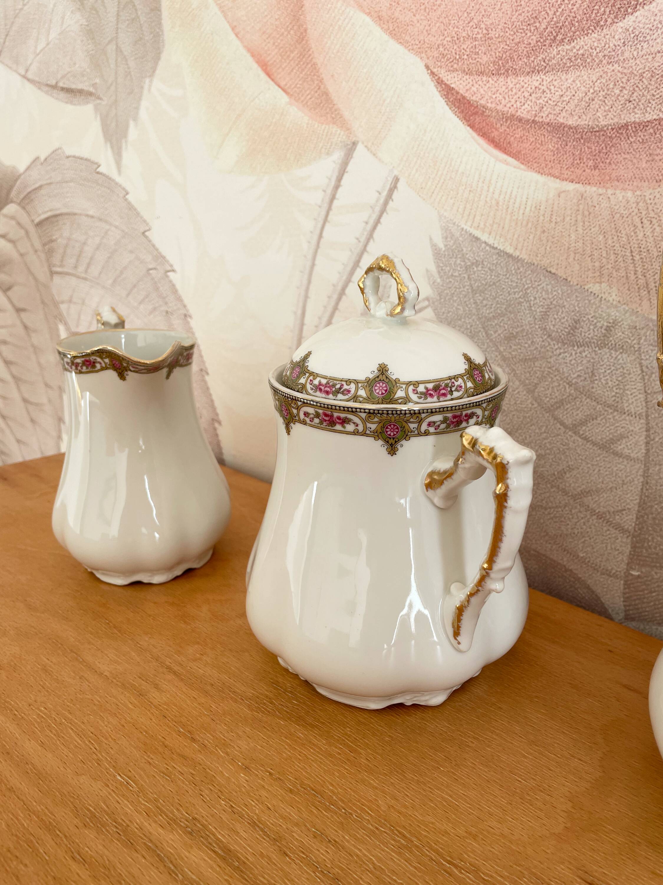 Coffee service in porcelain vignaud limoges - 1950