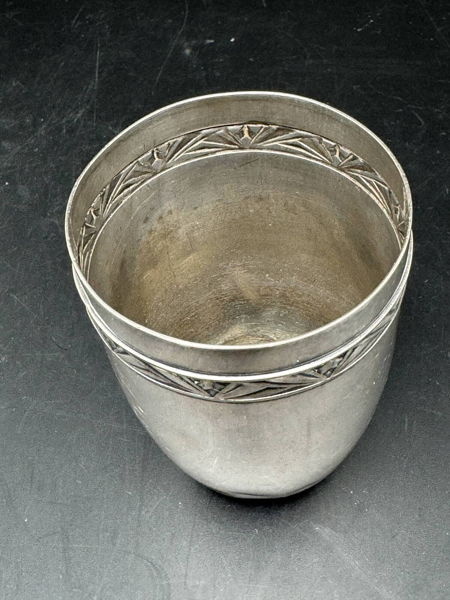 White metal (silverware) cup in its original box