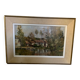 Oil on canvas landscape painting washerwomen, signed