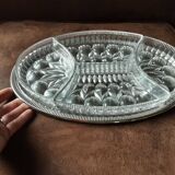 Plat  metal à compartiments  cristal
