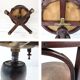 Fauteuil pivotant vintage en bois courbé