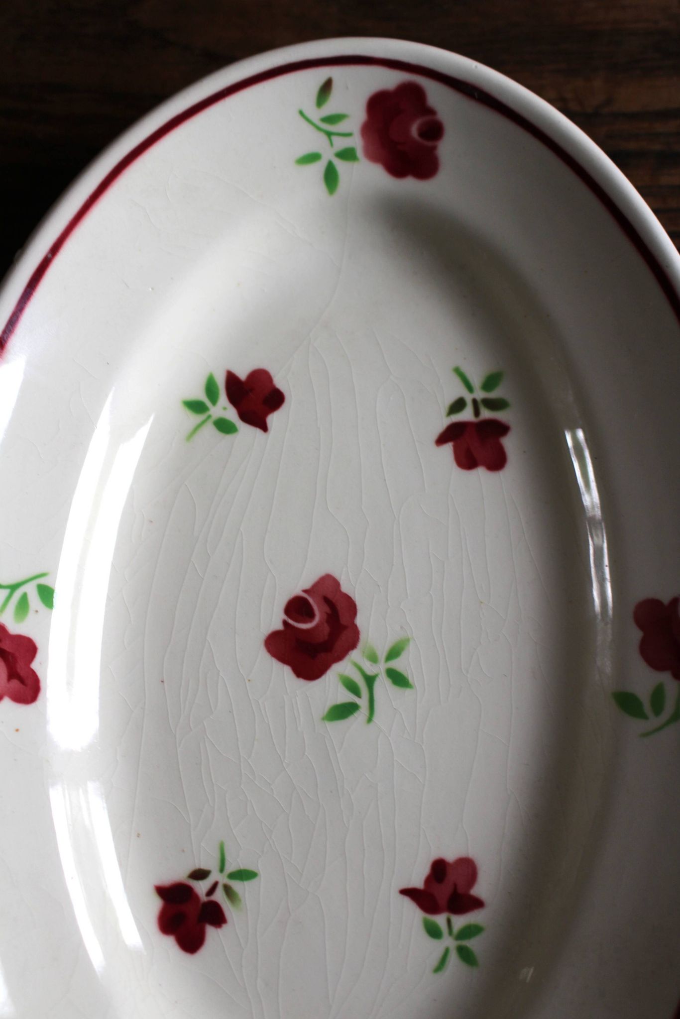 Ravier fleurs rouges Mireille Bandonviller Art Deco