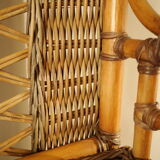 Shelf, console, bamboo, vintage wicker