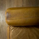 Set of leather french club armchairs