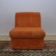 Orange corduroy Modular sofa from the 70's, 3 pieces