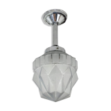 Art deco glass and chrome suspension