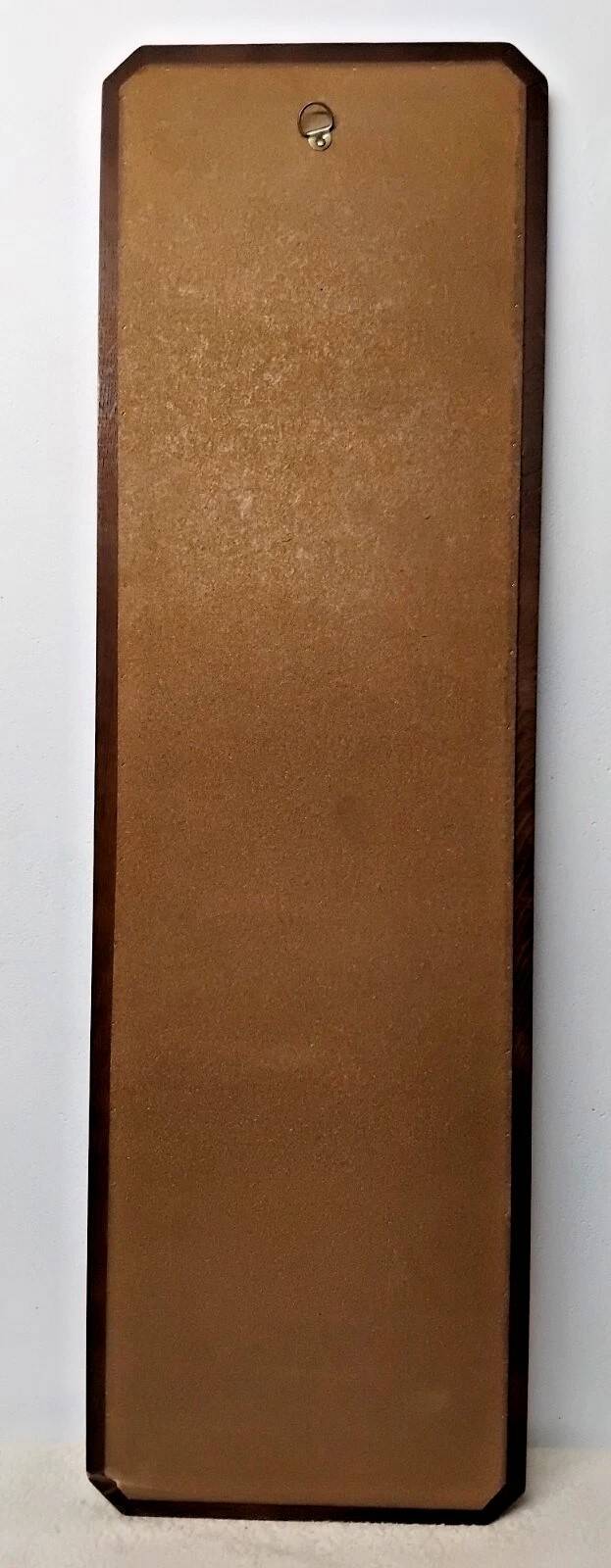 Vintage wooden rectangular mirror 129 x 39 cm
