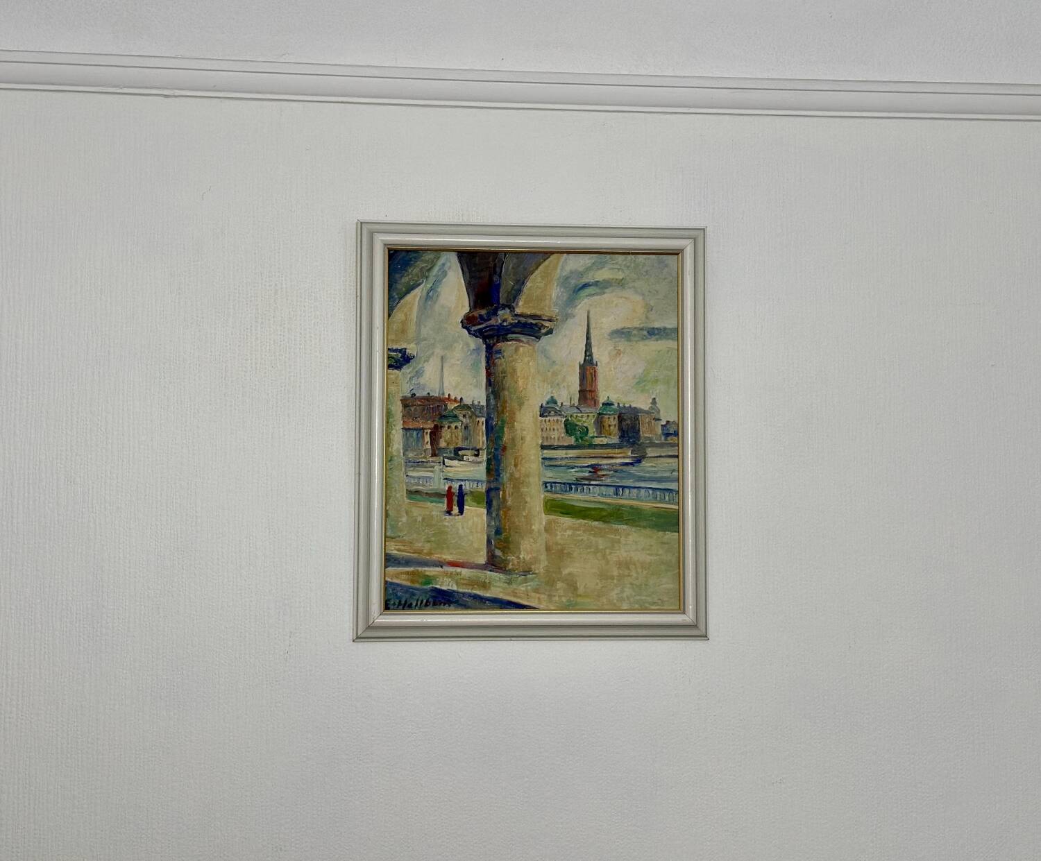 Swedish Oil on Panel – “Stockholm Motif” by Emil Hellbom (1895–1969)