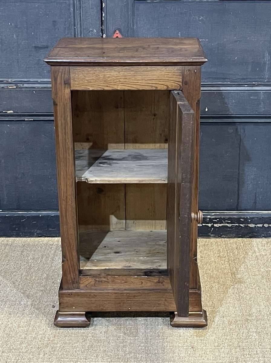 Chestnut bedside table from the early 20th century.