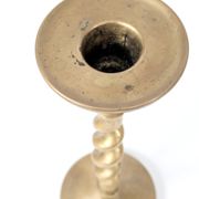 Set of 3 Vintage Twisted Brass Candle Holders, Midcentury