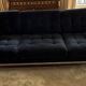 Three-seater sofa Florence Knoll navy blue velvet