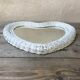 Vintage 60s white rattan mirror 46x46cm