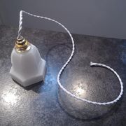 Abat day tulip suspension opaline glass Art Deco 1930 TBE Ø 9.8 cm