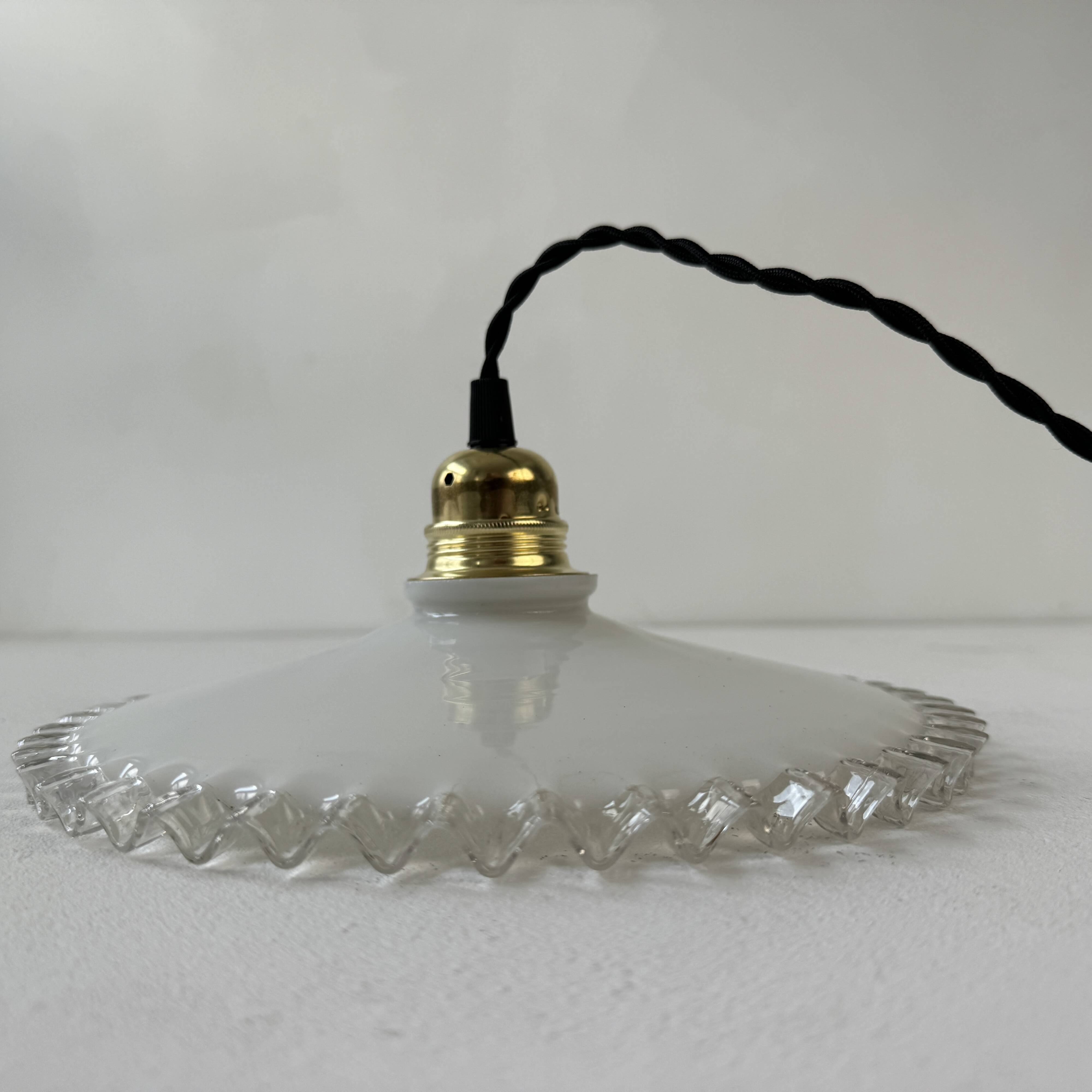 Antique vintage opaline lace pendant light 25 cm
