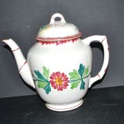 Cafetière Sarreguemines décor Colmar polychrome forme bambou 1930