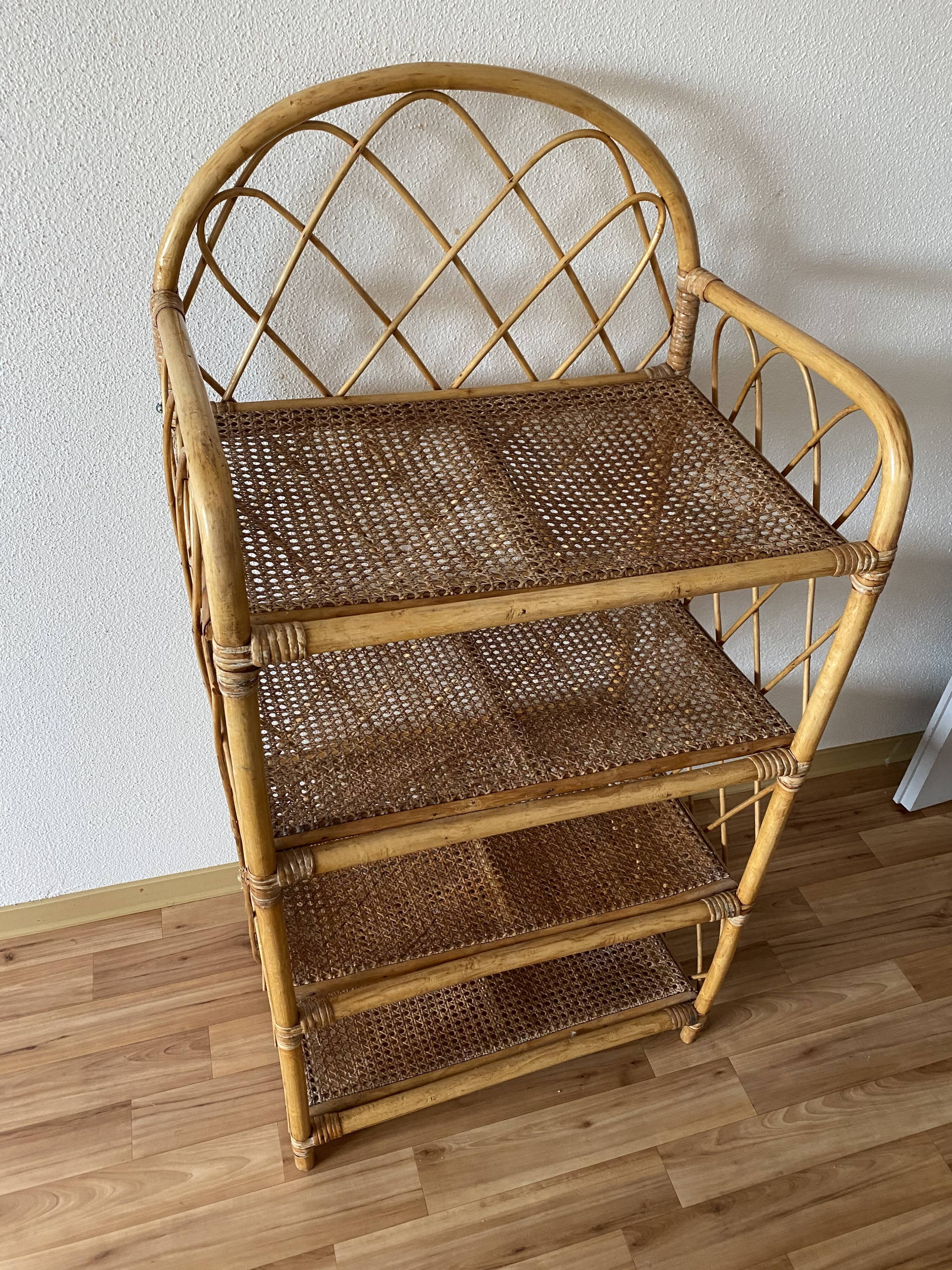 Rattan shelf