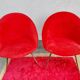 pair of vintage armchairs (red fur)