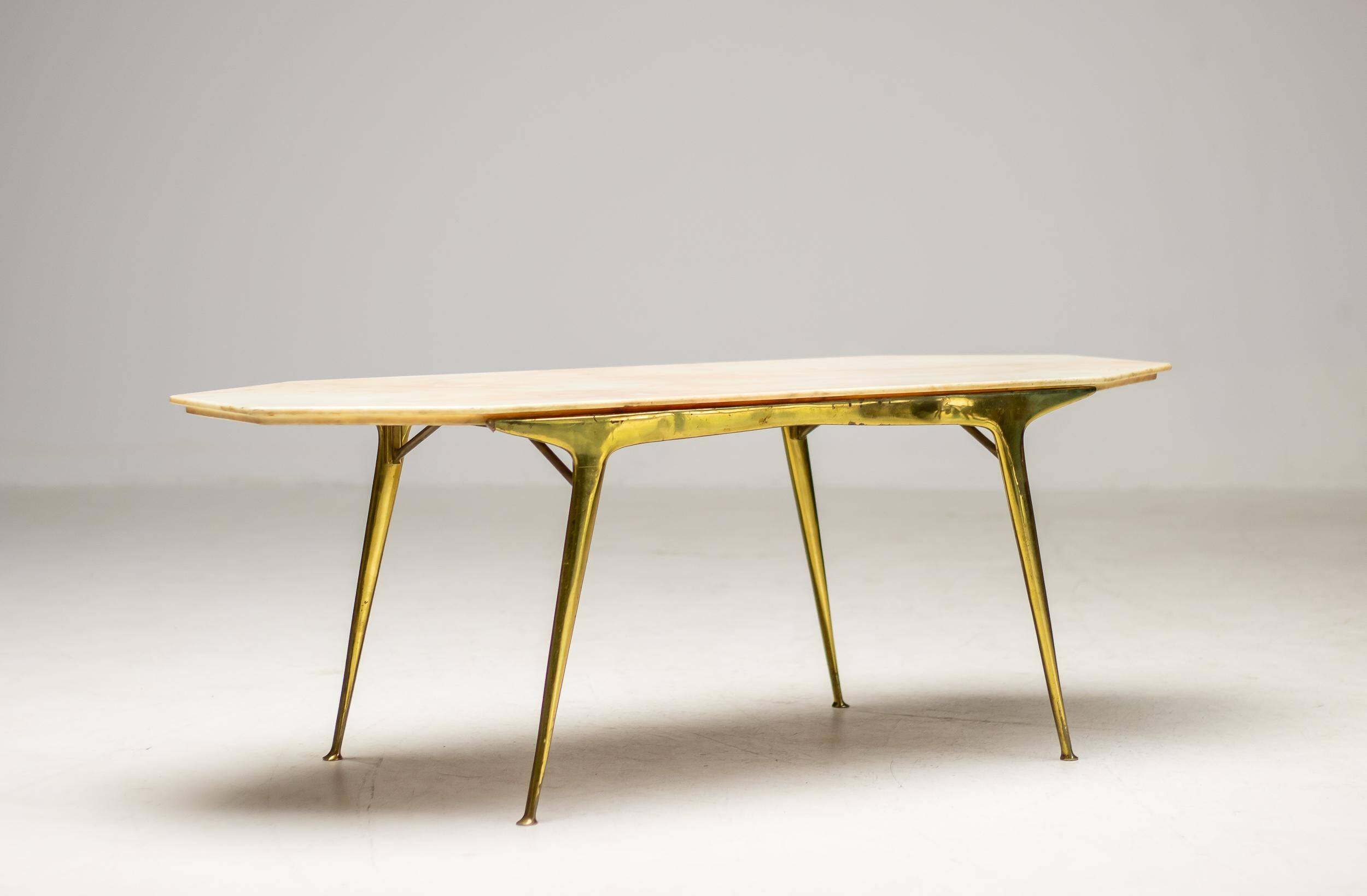 Italian coffee table with marble top, 1960