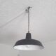 Industrial suspension - Enamelled sheet Dark grey and white - Ø 35 cm -1950