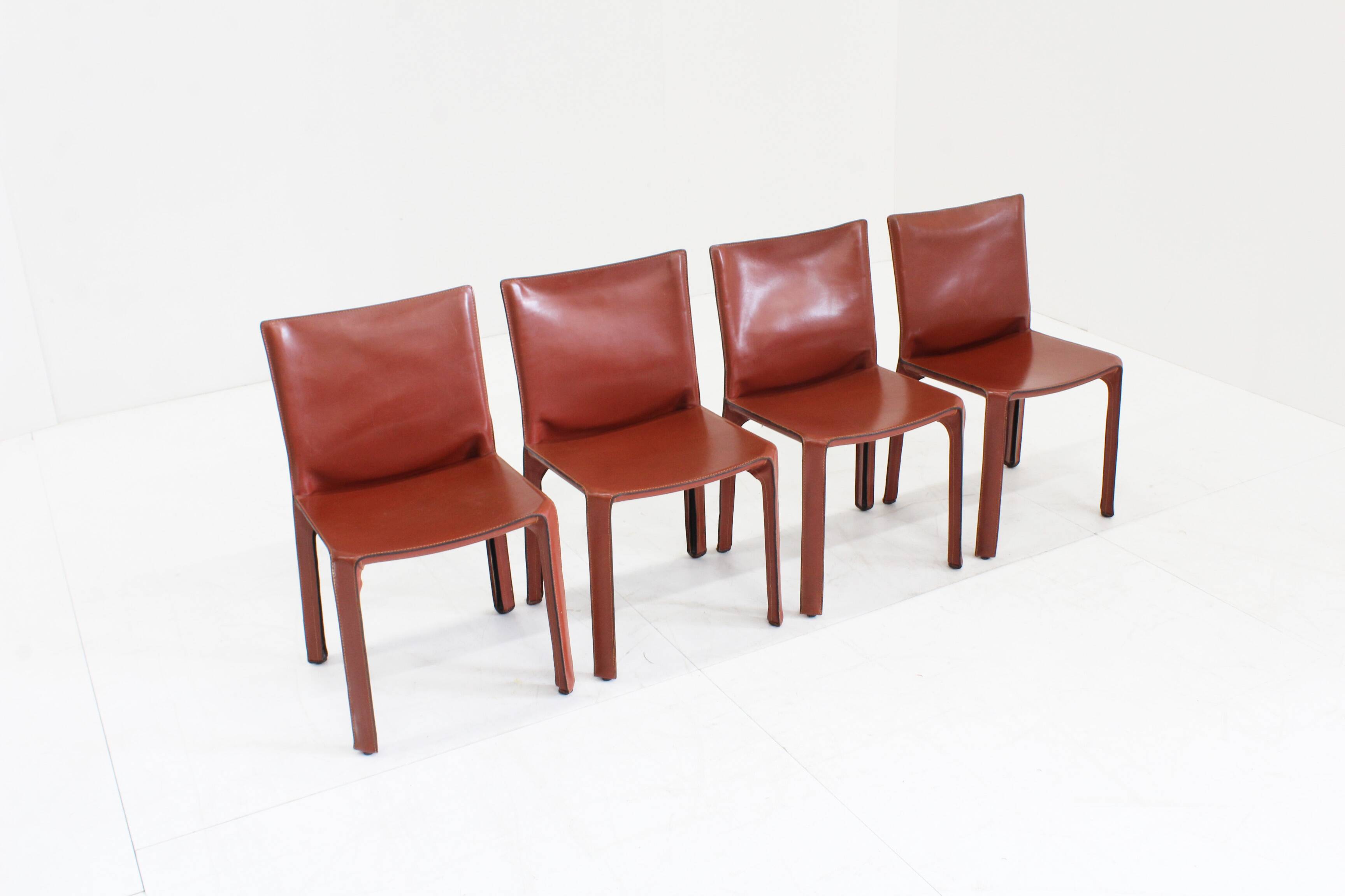 Cassina Cab 412 dining Chairs by Mario Bellini Italy , set of 4