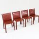 Cassina Cab 412 dining Chairs by Mario Bellini Italy , set of 4