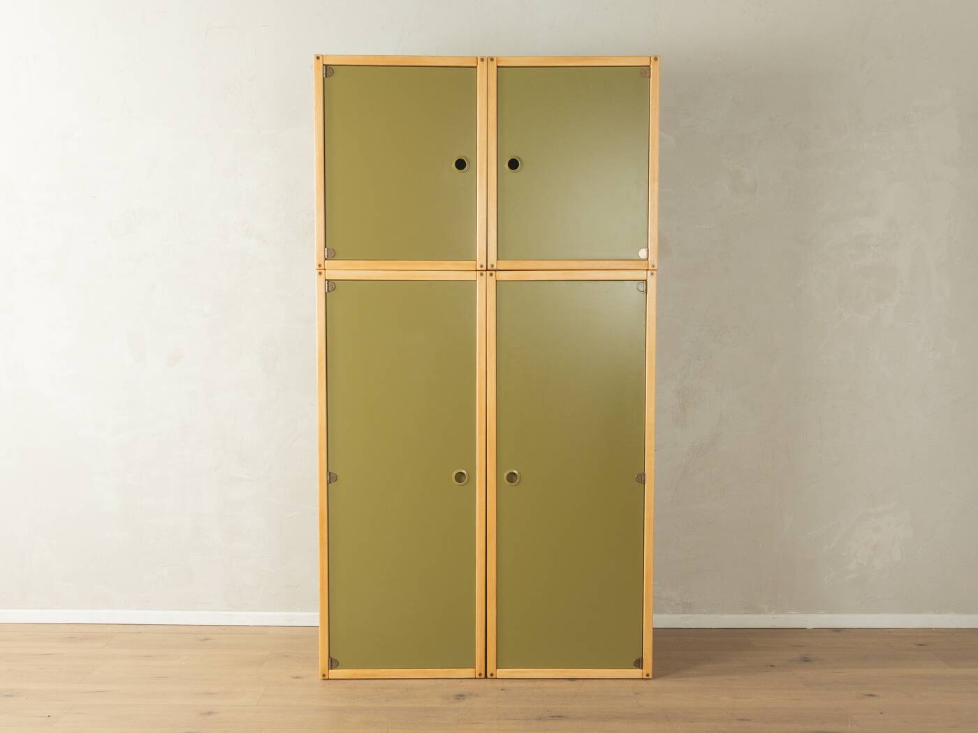 Système d'armoires Flötotto, années 1970, vert, hêtre, 4 pièces