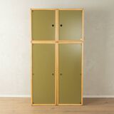 Système d'armoires Flötotto, années 1970, vert, hêtre, 4 pièces