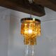 Bicolor chandeliers waterfall by zero quattro, orange and transparent murano glass, italy, 1970