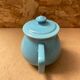Antique Vintage Cracked Blue Ceramic Teapot