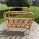 Vintage bamboo and rattan magazine holder 1960
