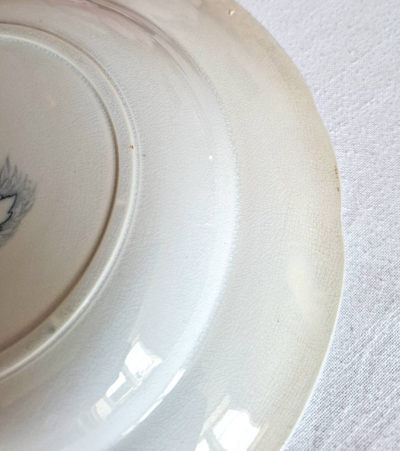 Antique earthenware soup plates