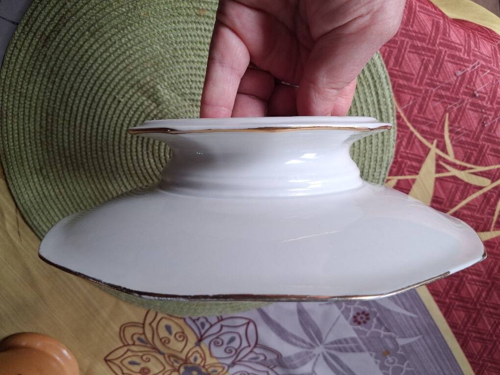 Compotier / assiette montée en porcelaine de limoges 1920-1930