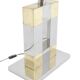 Sandro Petti. Geometric lamp in silvered and gilded metal. 1970s.