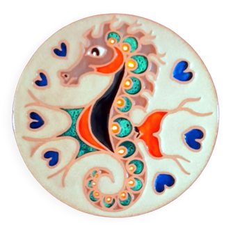 Paul Azema seahorse plate 1970