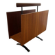 Vintage walnut and black OPAL magazine/vinyl rack