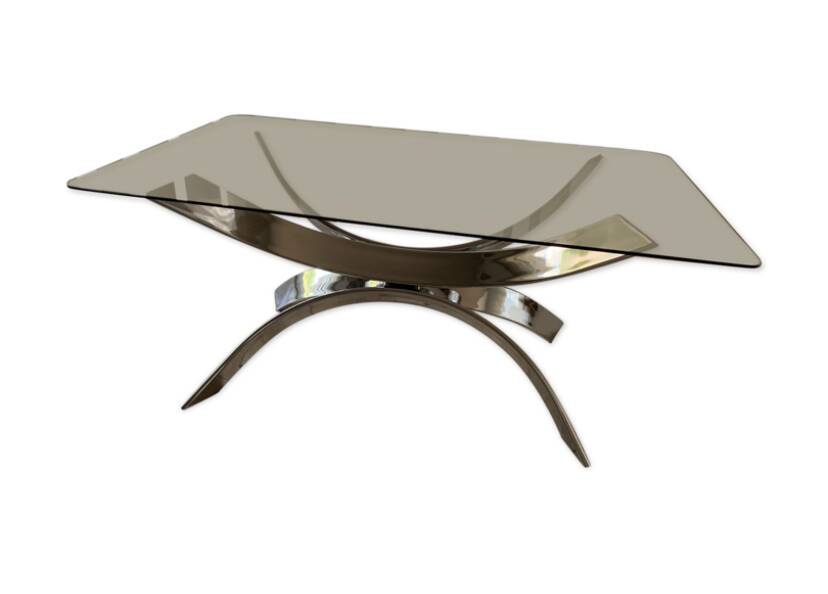Vintage 70s chrome/glass coffee table