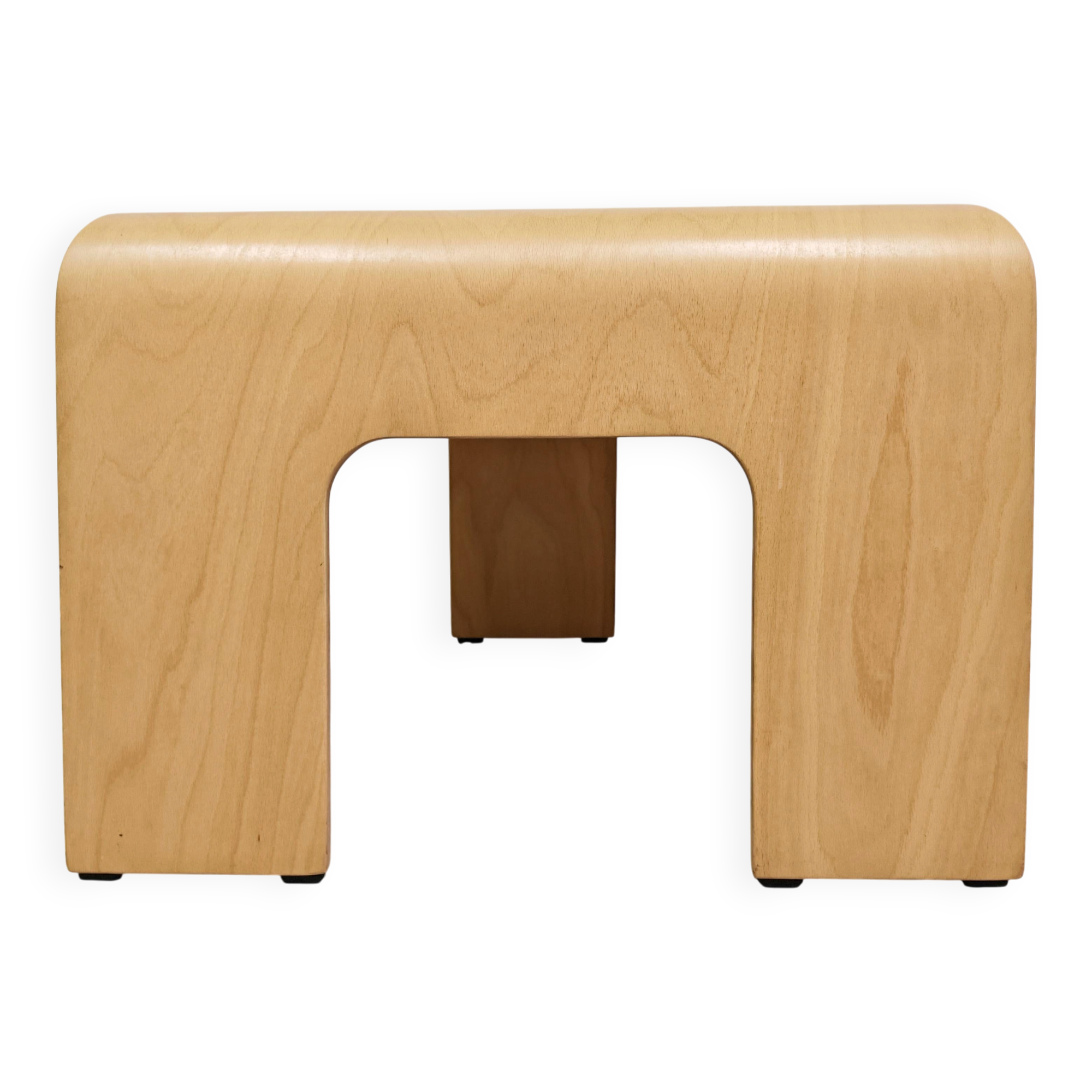 Postmodern side table made of beech plywood by Ekornes Stressless from the 1980s.