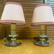 Pair of Vintage Brass Cave Rat Bedside Lamps France