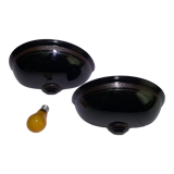 Wall lamp in the shape of an enamelled ceramic basin, set of 2