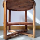 Pair of Art Deco woven rattan armchairs and table