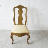 Chaise baroque dorée, chaise en bois plaquée or louis xiv.