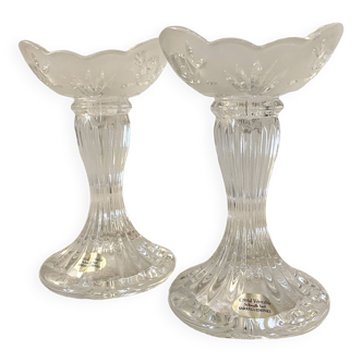 Pair of vintage crystal candlesticks