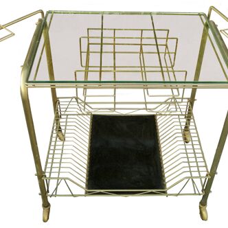 Table d'appoint stéréo vinyles années 60