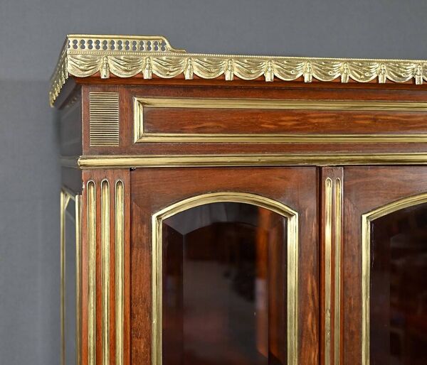 Rare Petit Bureau à Cylindre et Vitrine, style Louis XVI – Milieu XIXe